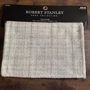 NEW‎ Table runner  white with gold details Robert Stanley 13x72" New Hobby Lobby